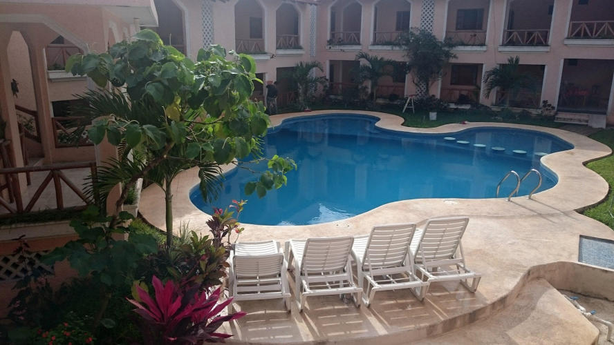 The pool at my Hotel Calakmul