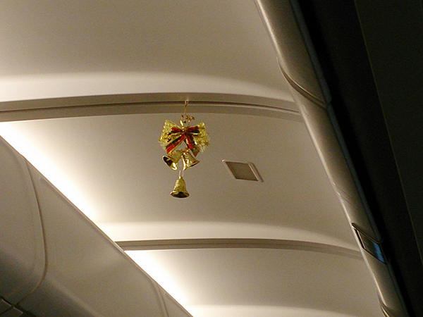 X-mas decoration inside the plane