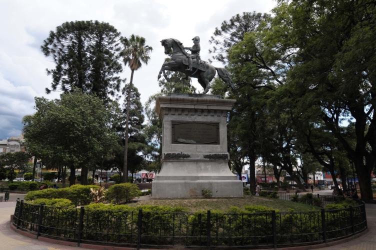 Main square of Catamarca,statue of general San Martin