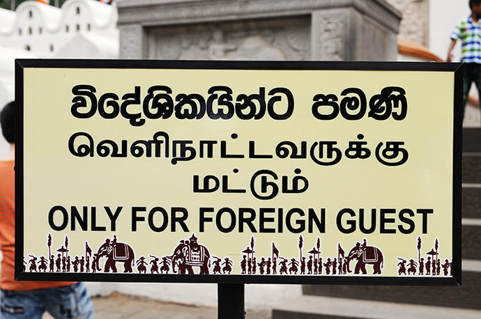 Tourists are "foreign guests" here