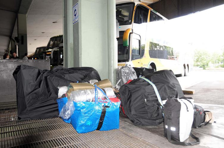 Our luggage at Retiro Central Bus Station,Bs As