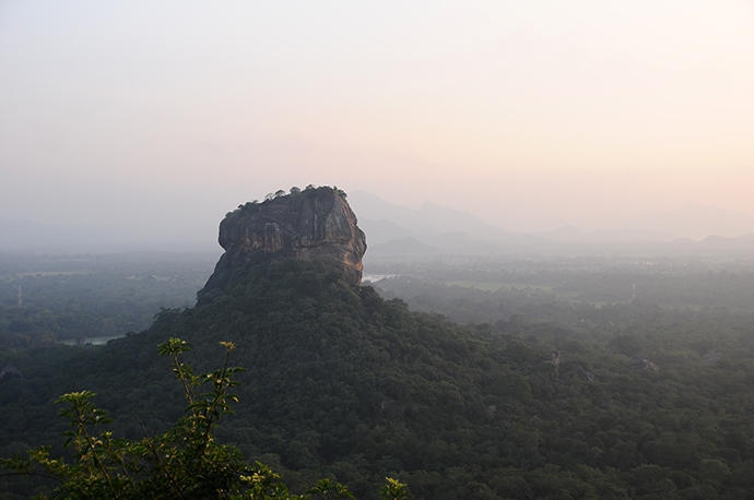 View from above to the famous "Sigiriyan rock"