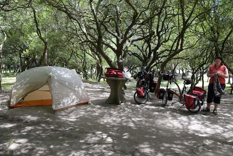 Setting the tent