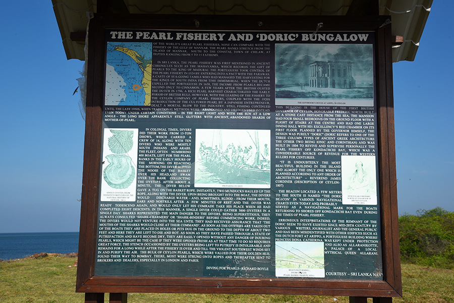 Sign to the Pearl fishery bungalow