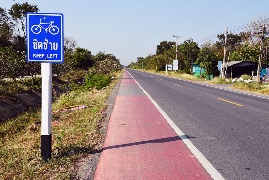 Road with bicycle lane